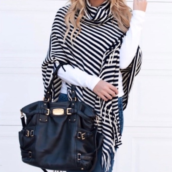 Sweaters - Perfectly Striped Poncho